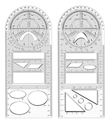 Regla Geométrica Multifuncional De 4 Piezas, Regla De Dibujo
