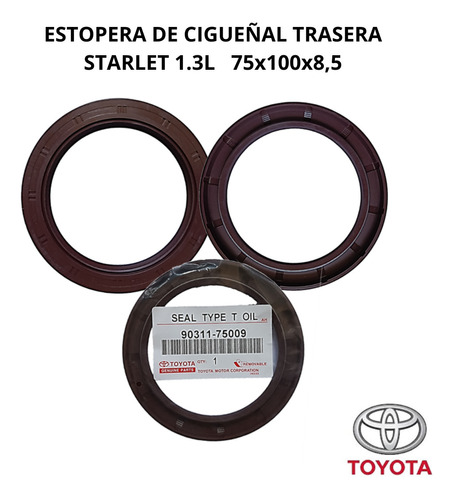 Estopera De Cigueñal Trasero Toyota Starlet 1.3   75x100x8,5