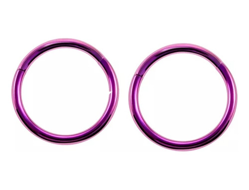 Aro Argolla Titanio Piercing Rosa Fucsia 10mm Clicker 1 Par