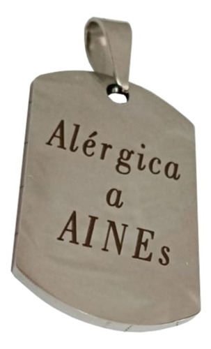 Placa/dije Con Alertas Medicas, Alergias, Antídotos