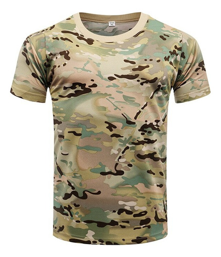 Camisa Táctica De Manga Corta Para Hombre, Camuflaje Militar
