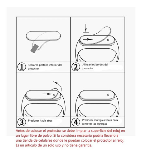 Protector Película De Pantalla Xiaomi Mi Band 5 Curvo 3d Hq