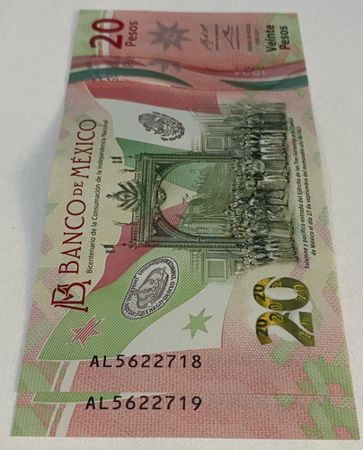 Billete De A 20 Pesos, Conmemorativo Con Serie Consecutiva 