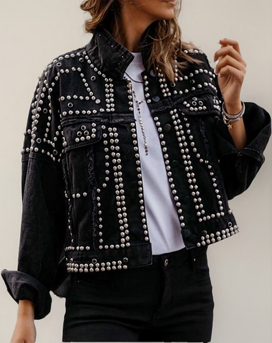 Chamarra De Mezclilla Informal Para Mujer Top De Mezclilla