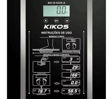Balança Digital Kikos Ison Preta 150kg - Drogarias Pacheco