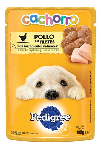 48 Sobres Pedigree 100gr C/u Cachorro Pollo En Filetes