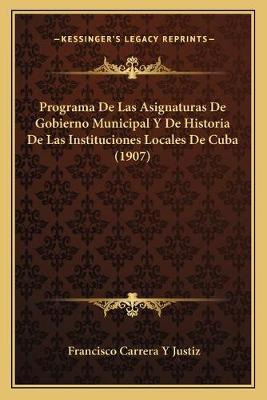 Libro Programa De Las Asignaturas De Gobierno Municipal Y...