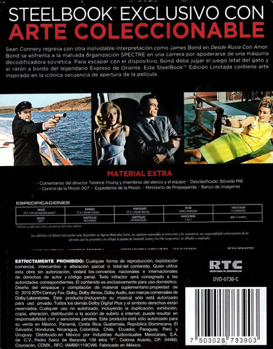 007 Bond Desde Rusia Con Amor Steelbook Pelicula Blu-ray