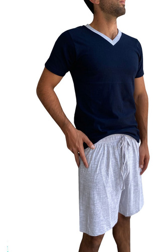 Imagen 2 de 6 de Pijama Para Hombre Conjunto Playera Y Bermuda Alfani Premium