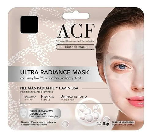 Mascara Facial Acf Ultra Radiance Mask Acido Hialuronico