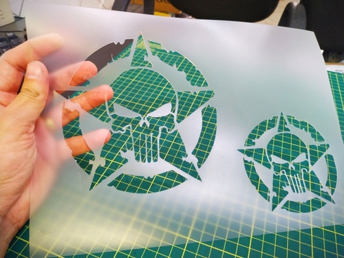 Stencil Punisher Com Estrela / Molde Vazado O Justiceiro