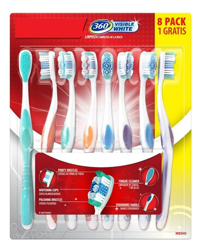 Cepillo Dental Colgate 360° Visible White Limpieza Completa