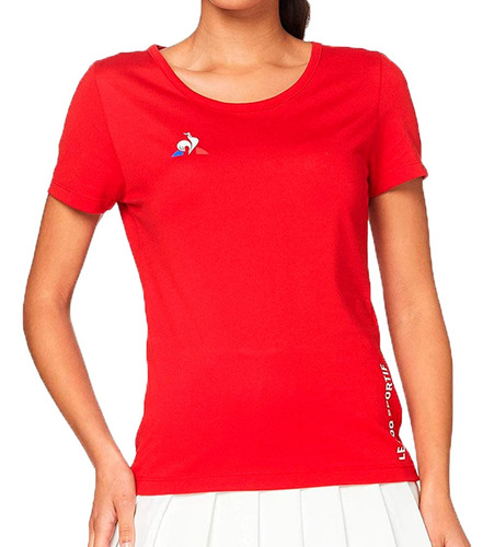 Remera Le Coq Sportif Tenis Mujer Ss N1 M Rojo Ras