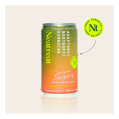 Kombucha Adaptogénica Jengibre Pack 12 By Neatreat