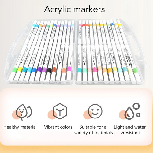 Et Rotulador Acrílico Con Punta De Pincel De 48 Colores