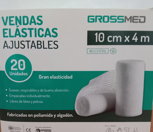 Vendas Elasticas Ajustables Caja De 20und 10cmx4m Grosmed