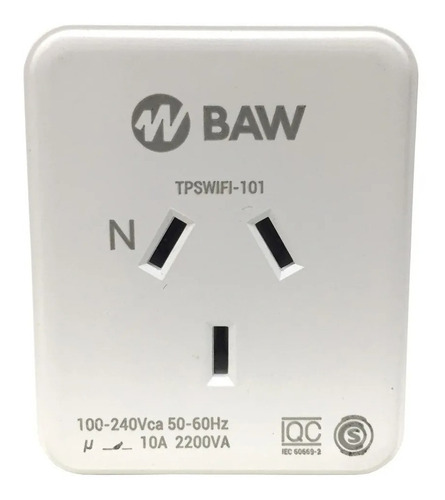 Tomacorriente 10a Con Interruptor Inteligente Wifi Baw