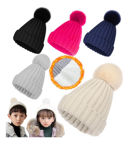 Gorro Lana Doble Frio Invierno Tejido Infantil Niño Niña 