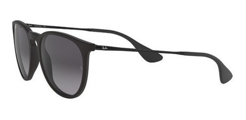 Imagen 4 de 4 de Anteojos de sol Ray-Ban Erika Classic Standard con marco de nailon color matte black, lente grey de policarbonato degradada, varilla matte black de metal - RB4171