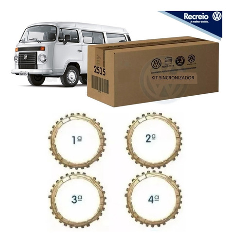 Imagem 1 de 3 de Kit Anel Sincronizador 1° 2° 3° 4° Marchas Kombi Fusca Vw