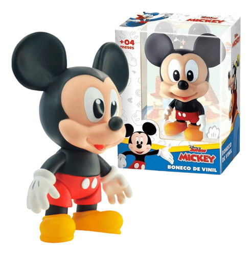 Boneco Mickey Vinil Disney Junior 12cm Colecionável Líder