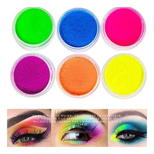 Pigmentos Neon Para Maquillaje Pack 8 Unid