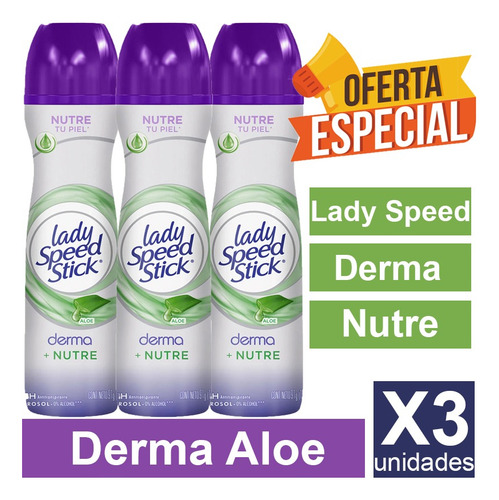 Desodorante Lady Speed Stick Aloe Pack X3 Unid Envio Gratis