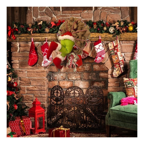 Corona De Flores De Ladrón Del Grinch Para Decoración De Árb