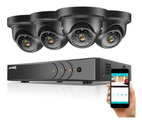 Sistema Vigilancia Cctv, Combo Dvr 8 Ch+ 4 Cámaras Seguridad