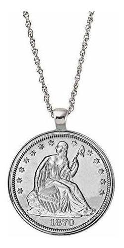 Collar - Silver Seated Liberty Half Dollar Coin Silvertone P