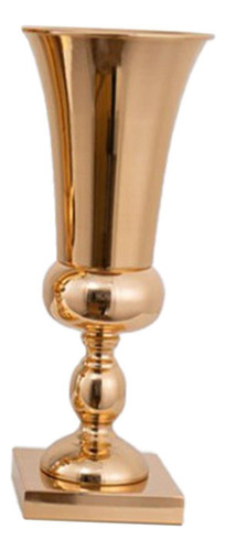 G Vaso De Trompete De Metal Dourado, Suporte De 15x19x43cm