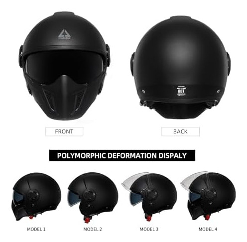 Cascos De Motocicleta De Cara Completa Triangular, Casco De