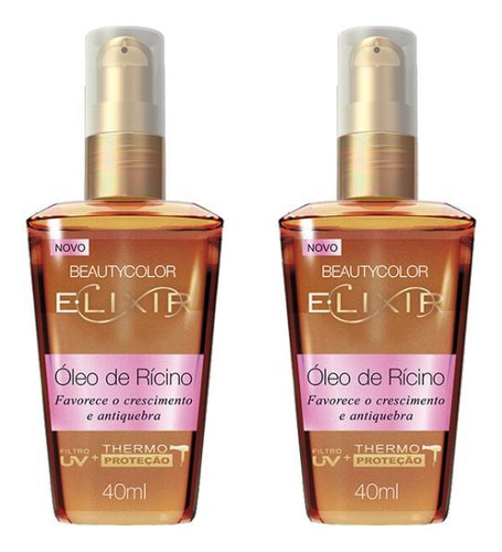 Oleo Capilar Beauty Color Elixir Ricino 40ml-kit C/2un
