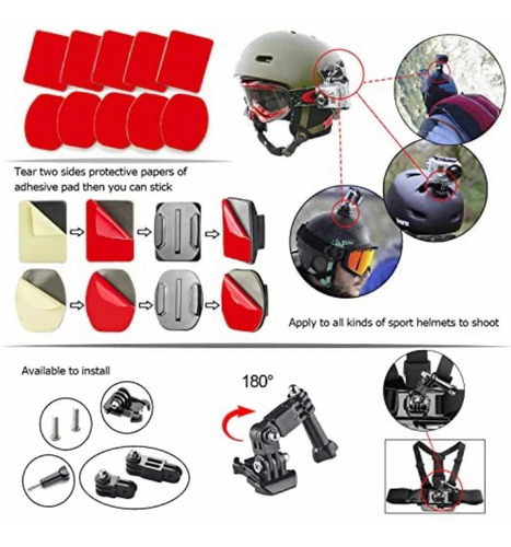 Imagen 5 de 5 de Kit De Accesorios Para Cámara Gopro Hero 7 6 5 4 3