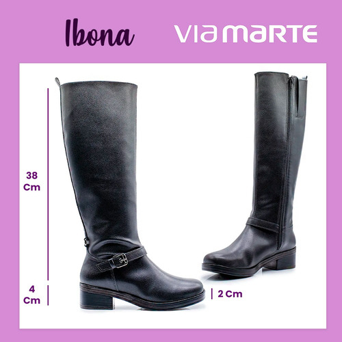 Botas Via Marte Mujer Cierre Ibona Comodas Caña Alta Tabu
