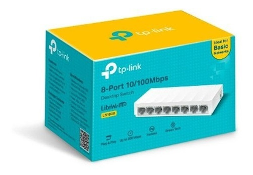 Switch 8 Portas Tplink Ls1008 10/100mbps Hub Na Caixa