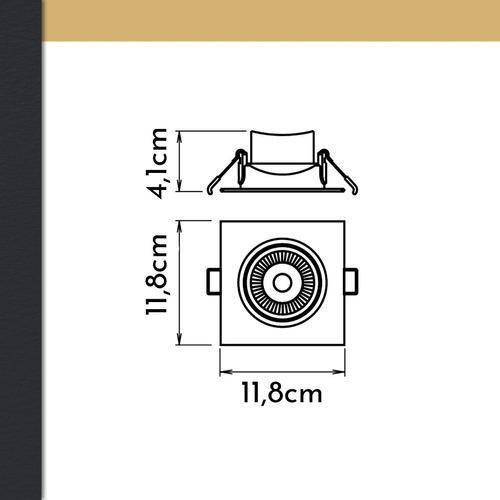 Spot Embutido Par 20 Quadrado 7w Luz Branca - Intral