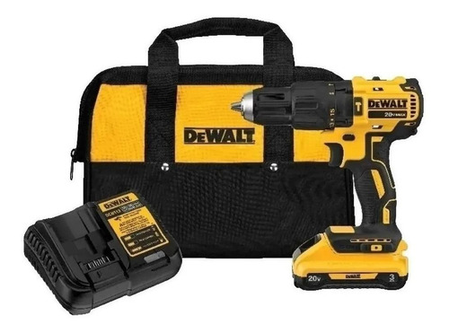 Imagen 2 de 2 de Taladro eléctrico percutor y destornillador DeWalt DCD778L1 inalámbrico 1750rpm 50Hz 340W amarillo 110V 20V