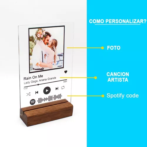 Cuadro Spotify Personalizado Con Base Y Caja Con Frase