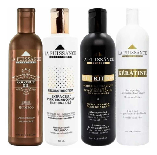 Kit Shampoo La Puissance Argan Keratina Coconut Plex Paso 1