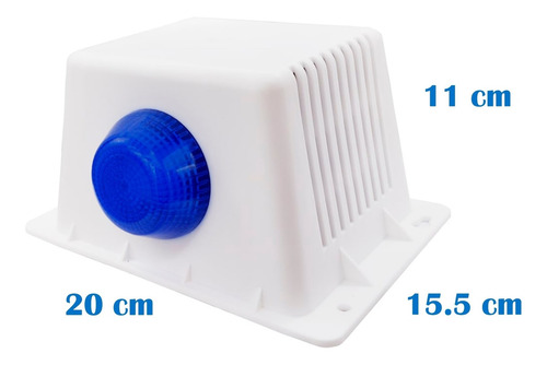 Imagen 2 de 4 de Sirena 20w / Baliza Azul / Tamper / Gabinete Plastico