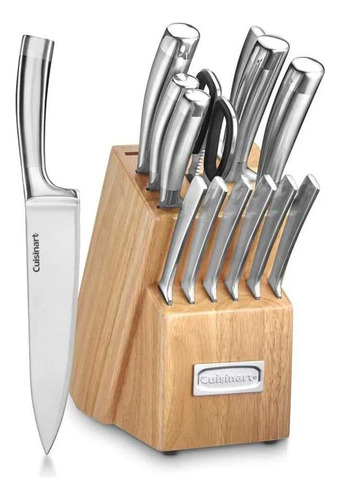 Juego de cuchillos profesionales Cuisinart C99ss-15p de acero inoxidable, 15 piezas, color plateado