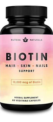 Biotina 10000 Mcg Para El Cabello, Uñas Y Piel