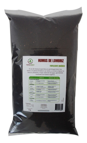 Humus De Lombriz Orgánico 4 Bolsas De 2 Kg. Ferteck México