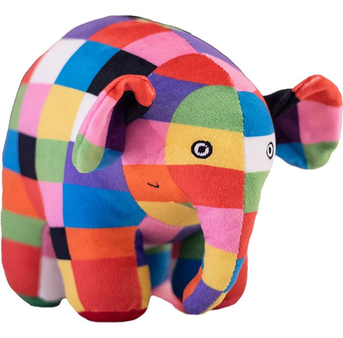 Peluche De Elefante Multicolor Elmer, Gran Calidad 30cm. 