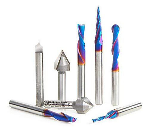 Set De Fresas Cnc 8 Piezas Amana Tool Ams-177-k