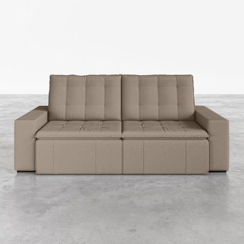Sofá Cama Retrátil E Reclinável 3 Lugares 220cm Em Veludo