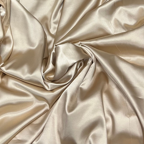 Tela Saten Con Lycra Elastizado Spandex Premium Por X Metro Beige