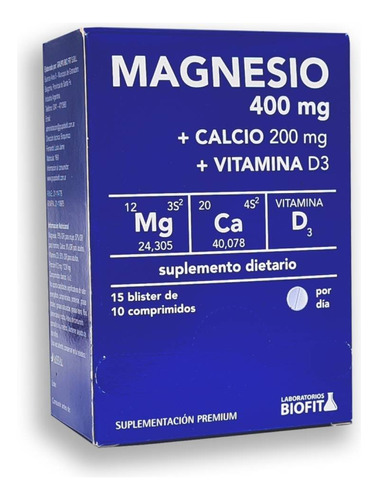 Magnésio + Calcio Biofit Función Muscular Nerviosa 150 Compr