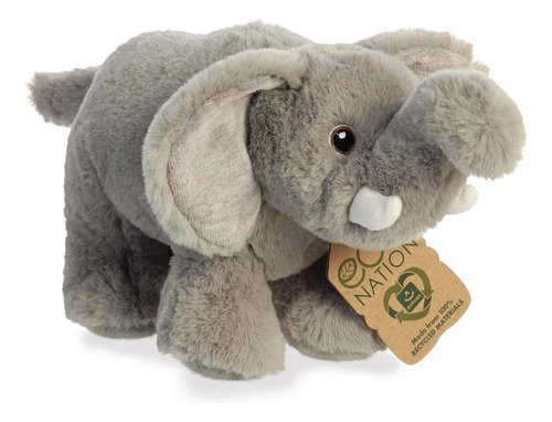 Peluche Aurora® - Eco Nationtm - Elefante De 25cm Color Gris